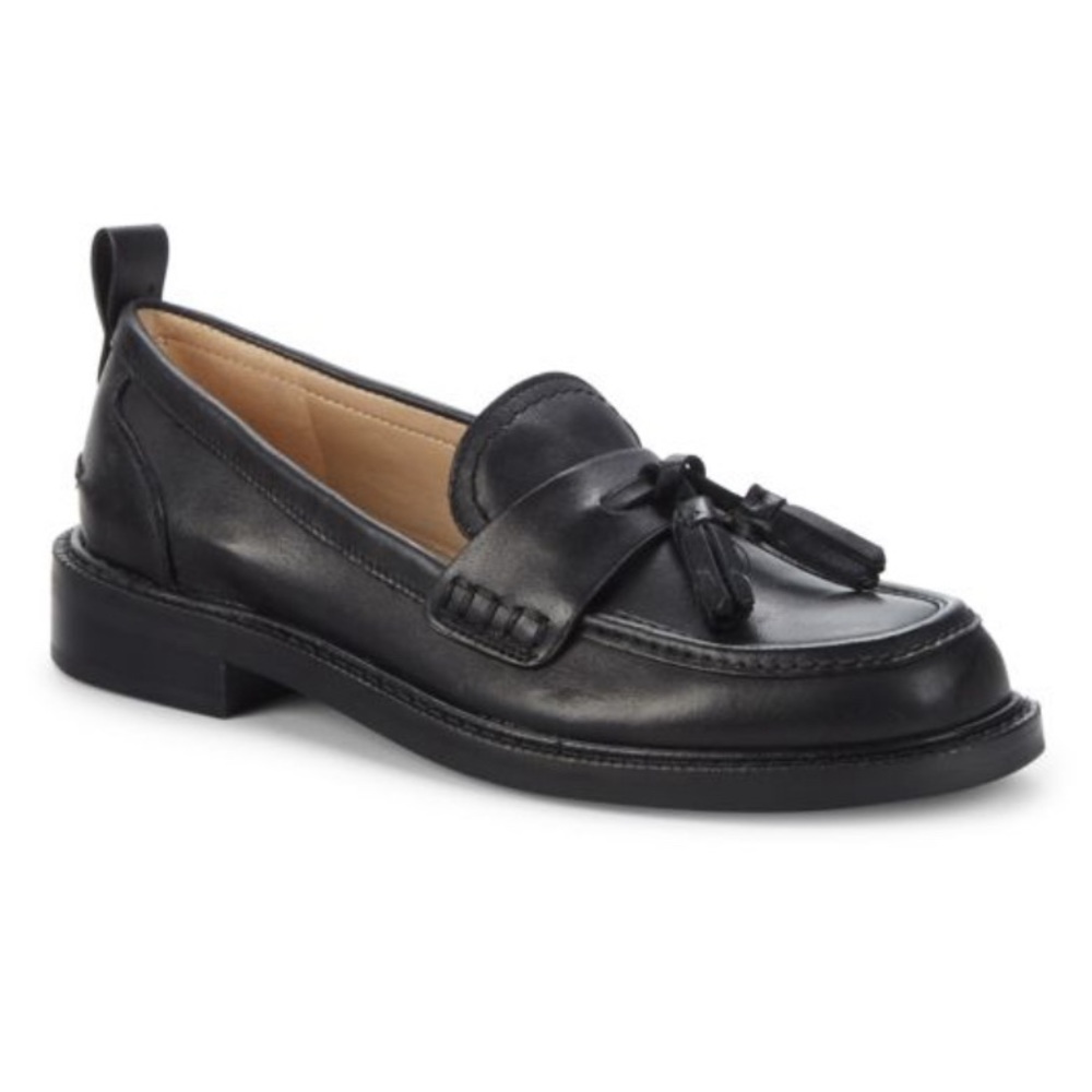 Sam Edelman Black Leather Tassel Loafers